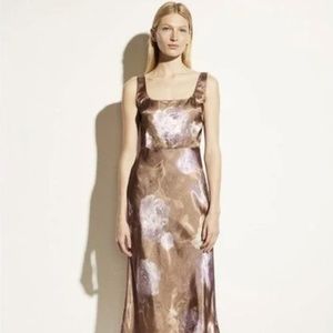 NWT VINCE Night Garden Square Neck Slip Maxi Dress SZ:6